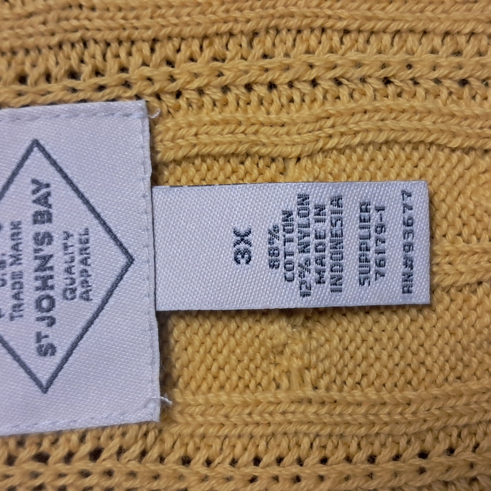 St. John's Bay Yellow Knit Sweater 3X
